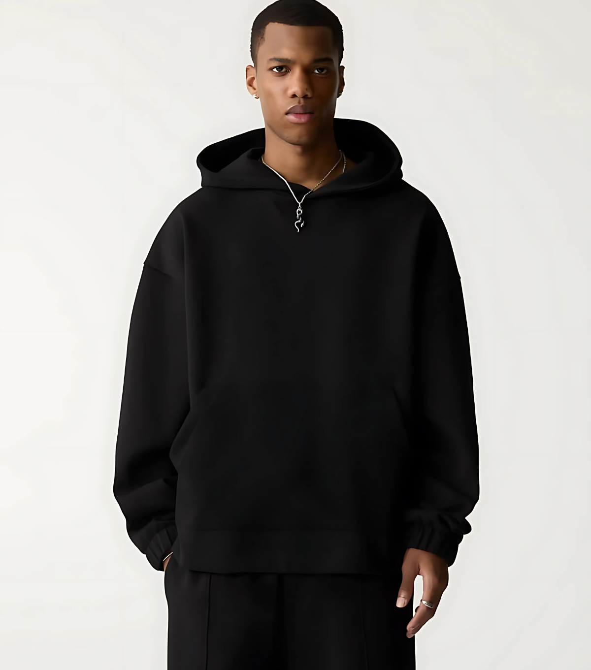 Oversize Pull&Bear Black Hoodie | 340 GSM fabric | M-Armor